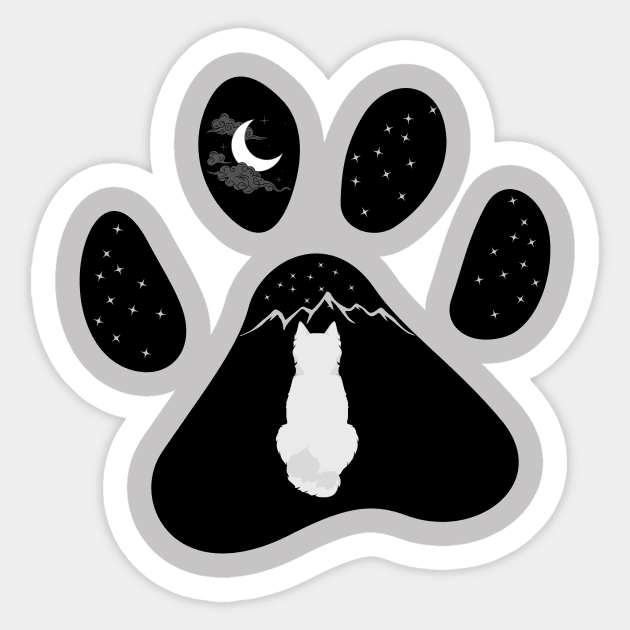 Moonlit floof Sticker by Silver Lining Gift Co.